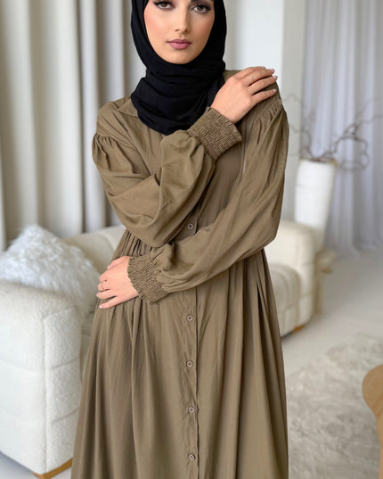 Long Shirt Dress - Khaki