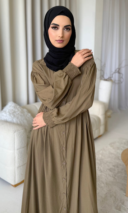 Long Shirt Dress - Khaki