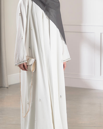 white pearl abaya
