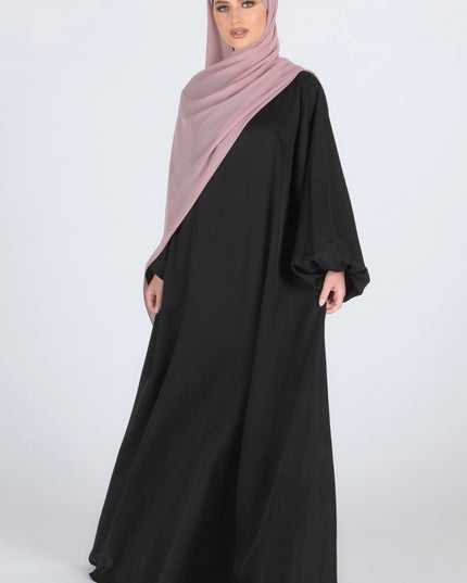 Black Flare Closed Abaya