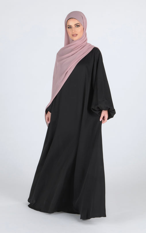 Black Flare Closed Abaya