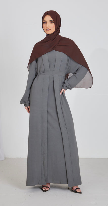 Yazrin 3 Piece Abaya set - Grey