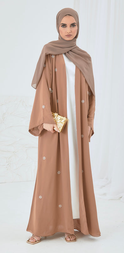 camel georgette abaya