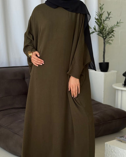 Basic Batwing Abaya - Khaki