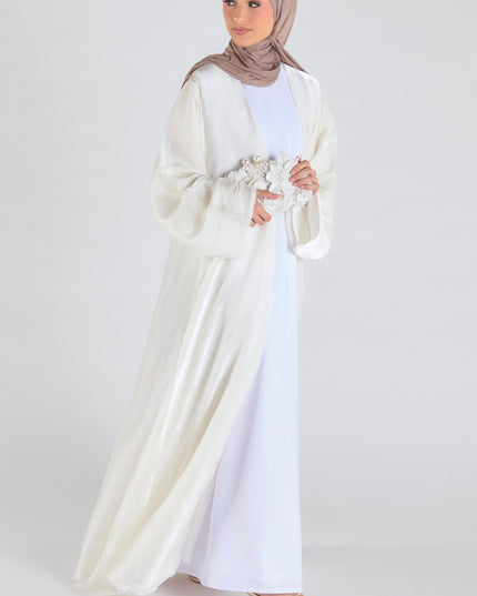 Organza Luxe Abaya - Ivory