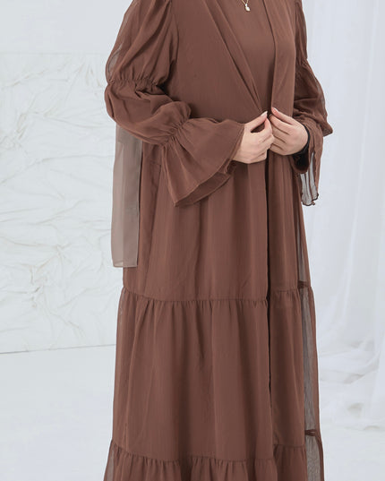 TWO PIECE CHIFFON ABAYA SET