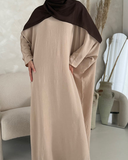 Basic Batwing Abaya - Nude