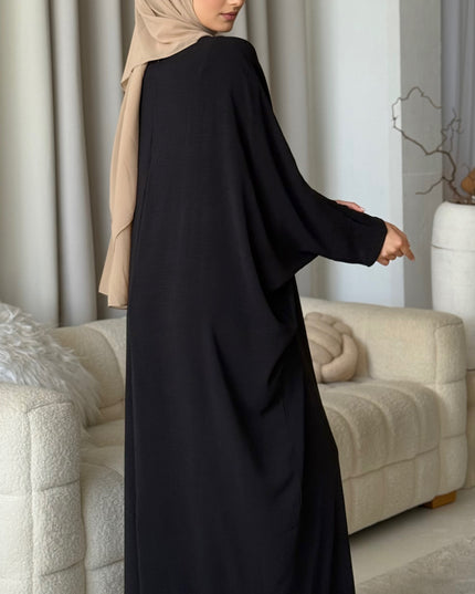 Basic Batwing Abaya - Black