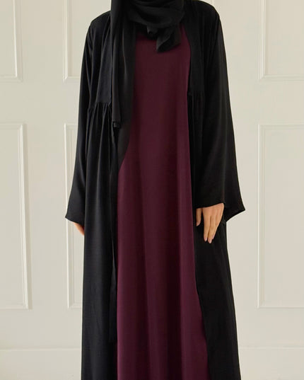 plum sleeveless slip dress