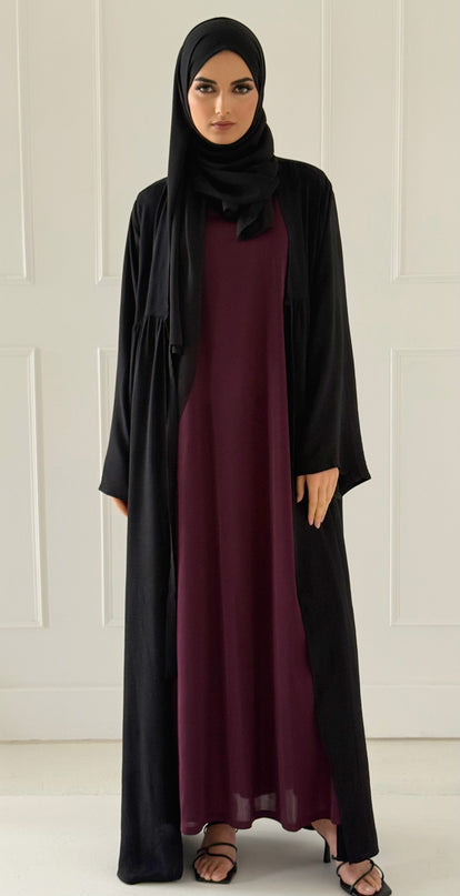 plum sleeveless slip dress