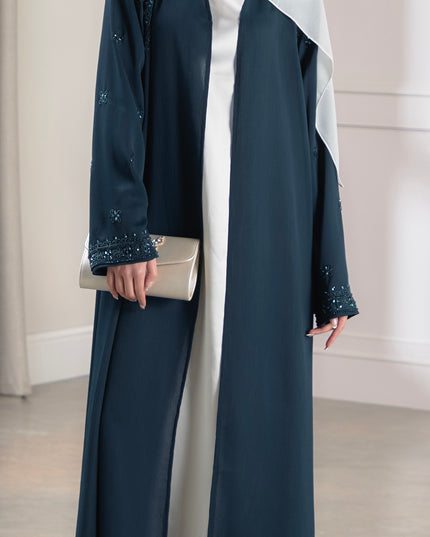 navy embellished abaya