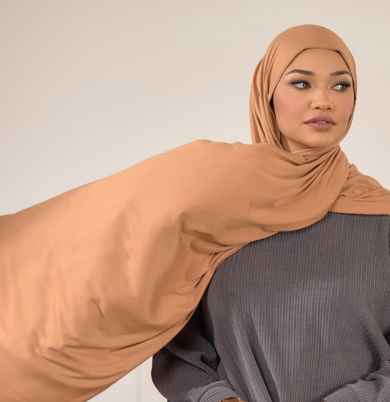 Maxi Jersey Hijab - Caramel