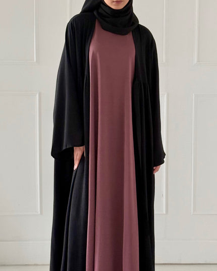 mauve sleeveless slip dress