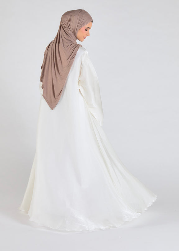 Organza Luxe Abaya - Ivory