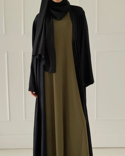 olive sleeveless slip dress