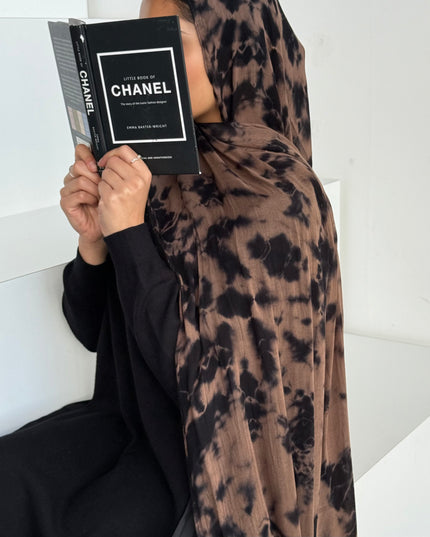 Tie Dye Modal Camo Hijab - Taupe/Black