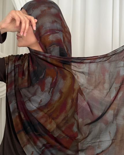 Tie Dye Modal Hijab - Mulberry Swirl
