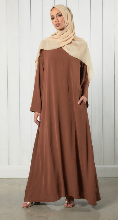 closed abaya with pockets