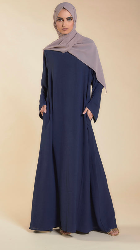 navy abaya with pockets