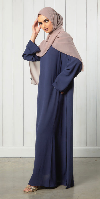 navy abaya with pockets