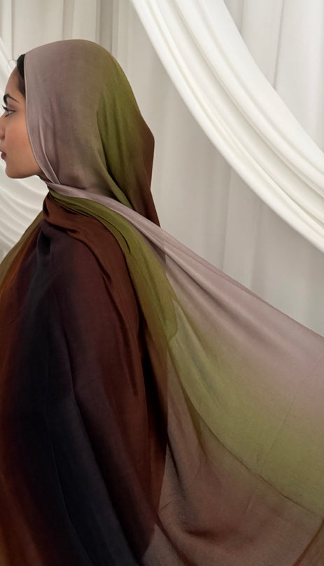 Tie Dye Modal Ombre Hijab - Earth