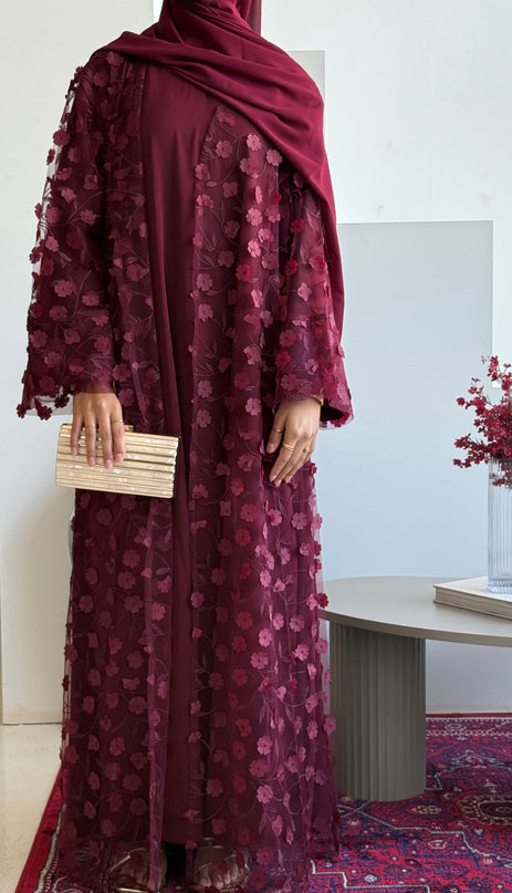 Ruby Red Abaya Set