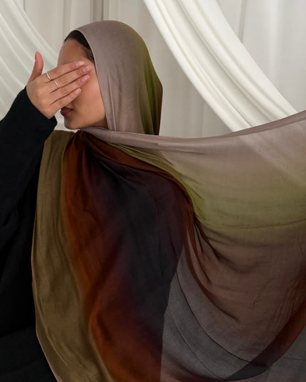 Tie Dye Modal Ombre Hijab - Earth