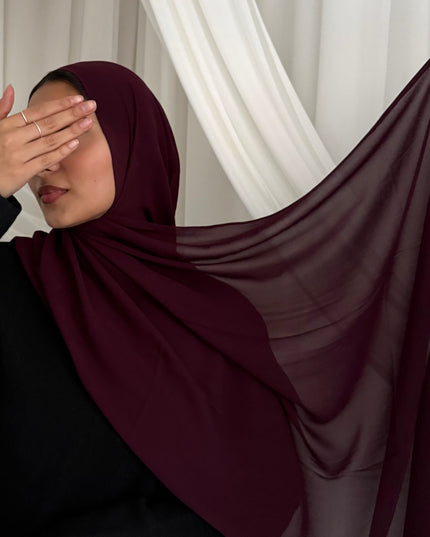 Soft Chiffon Hijab - Plum
