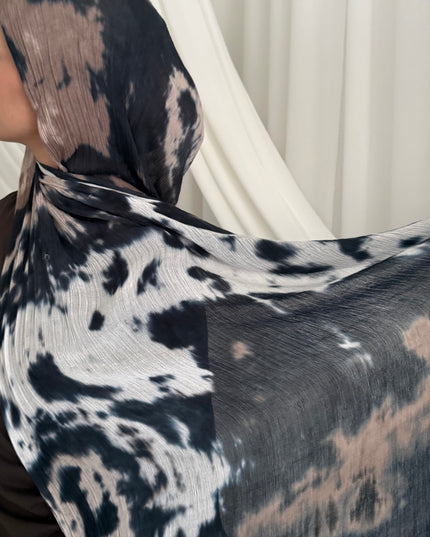 Tie Dye Rayon/Cotton Hijab - Mocha Mirage