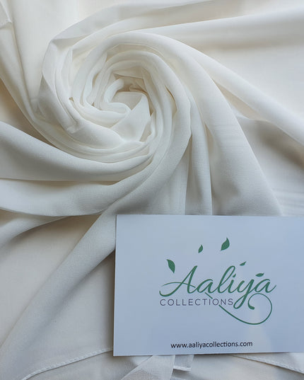 Aaliya Collections Chiffon Hijab - White