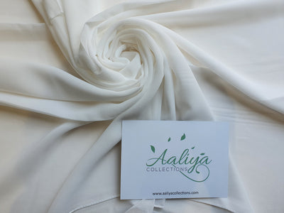 Aaliya Collections Chiffon Hijab - White