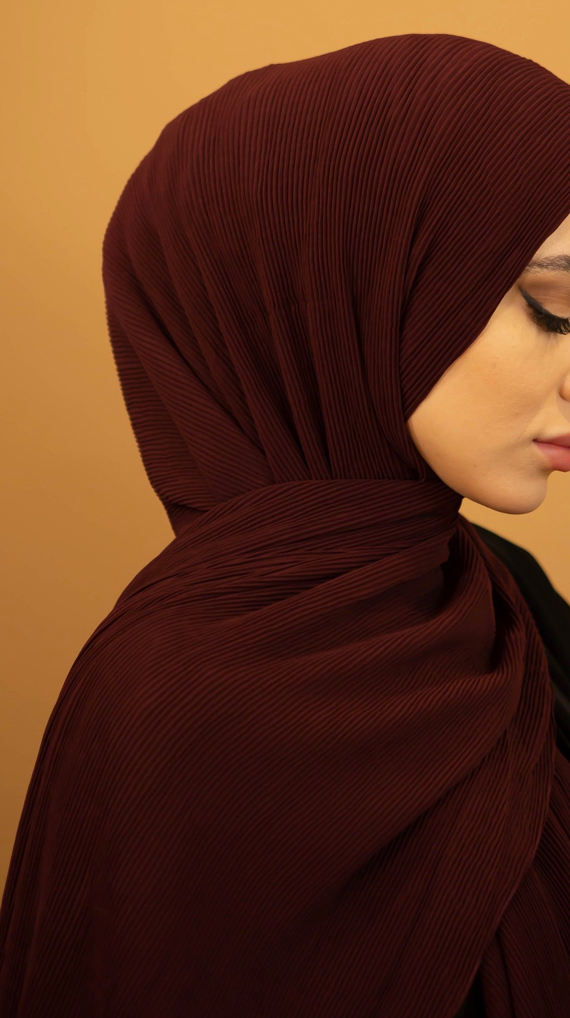 Aaliya Collections Ribbed Chiffon Hijab - Burgundy