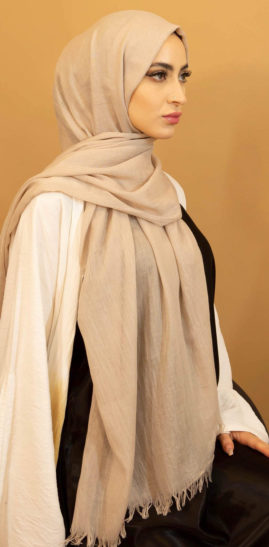 Aaliya Collections Cotton Hijab - Stone