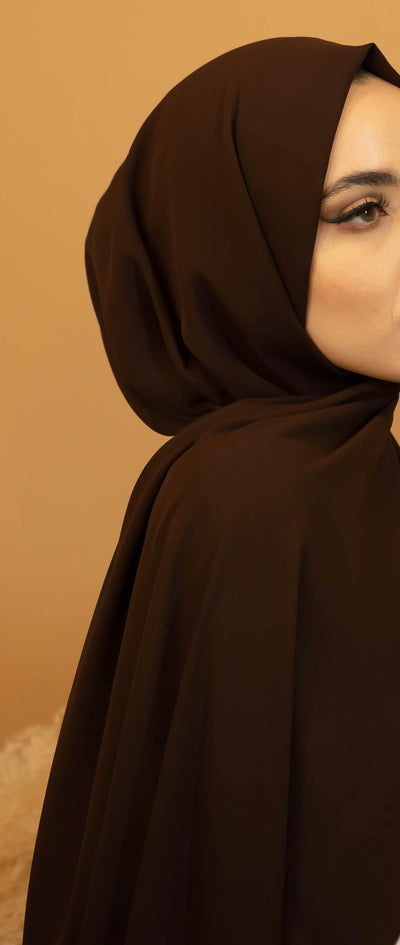 Aaliya Collections Premium Chiffon Hijab - Dark Walnut
