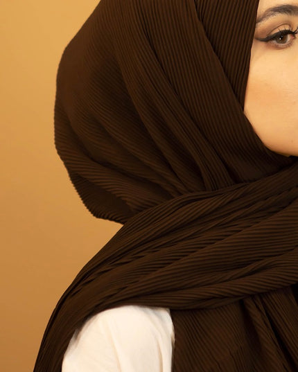 Aaliya Collections Ribbed Chiffon Hijab - Brown