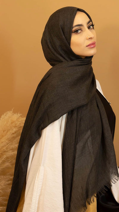 Aaliya Collections Cotton Hijab - Charcoal