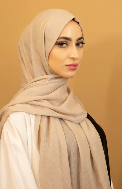 Aaliya Collections Cotton Hijab - Stone
