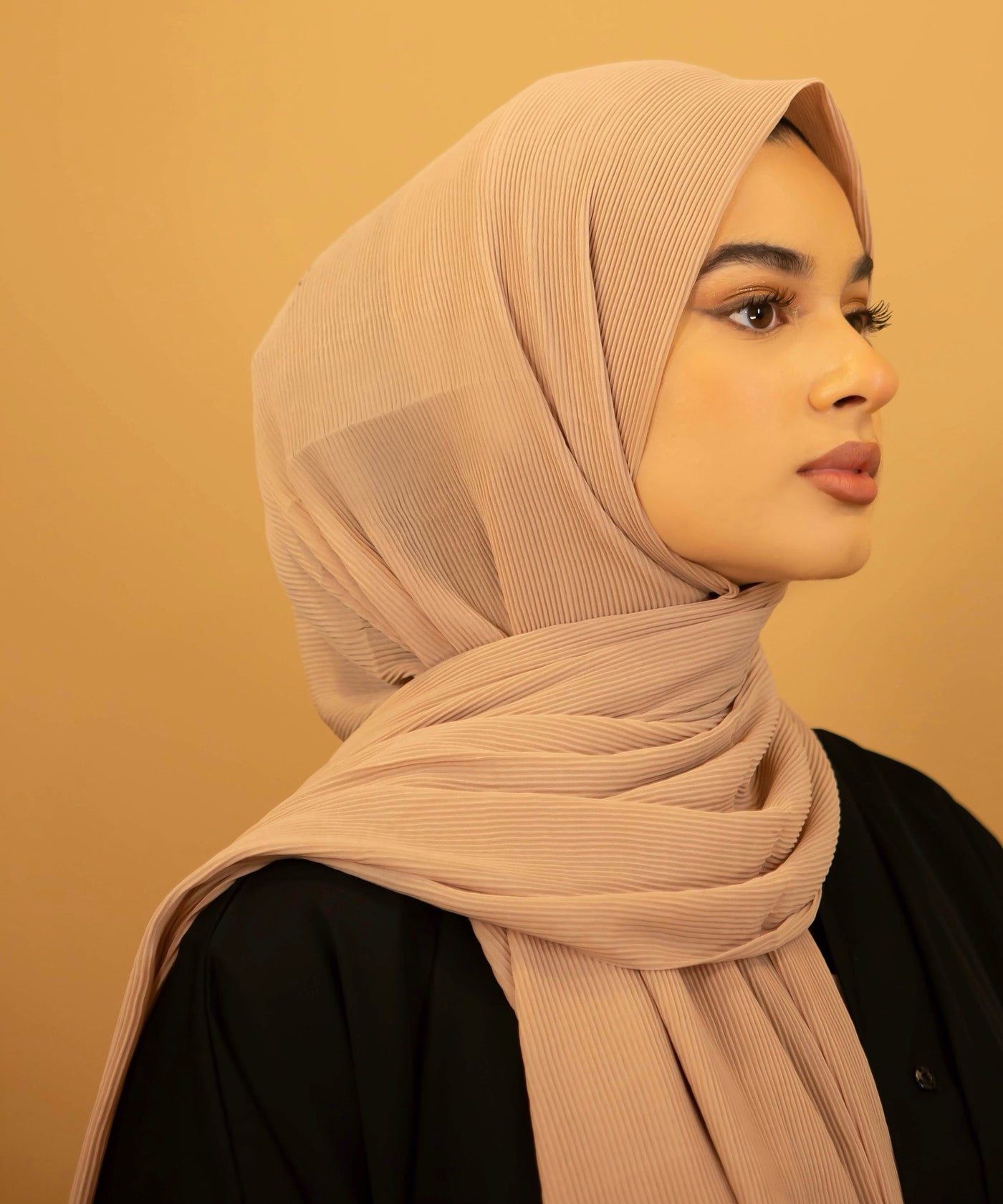 Aaliya Collections Ribbed Chiffon Hijab - Nude