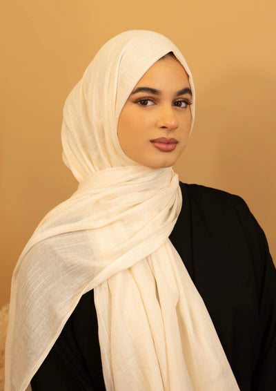 Aaliya Collections Cotton Hijab - White