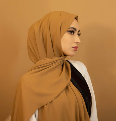 Aaliya Collections Premium Georgette Hijab - Camel
