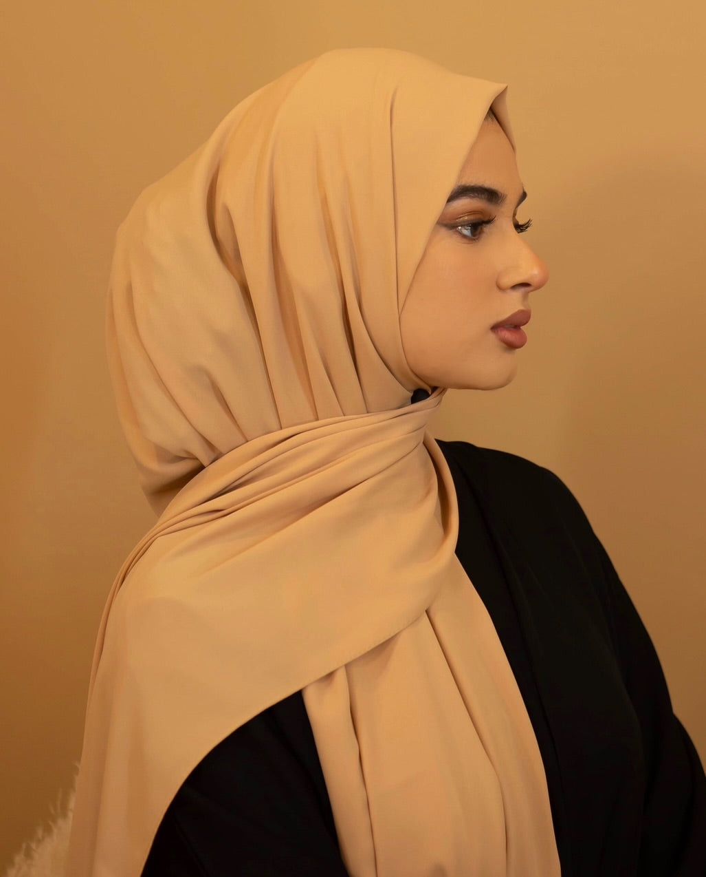 Aaliya Collections Premium Georgette Hijab - Light Camel
