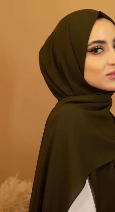 Aaliya Collections Premium Georgette Hijab - Khaki