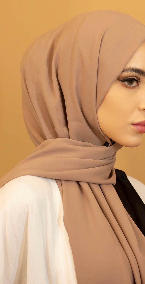 Aaliya Collections Premium Georgette Hijab - Latte