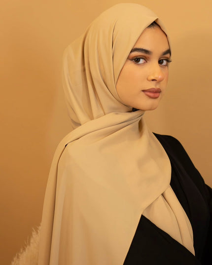 Aaliya Collections Premium Georgette Hijab - Beige