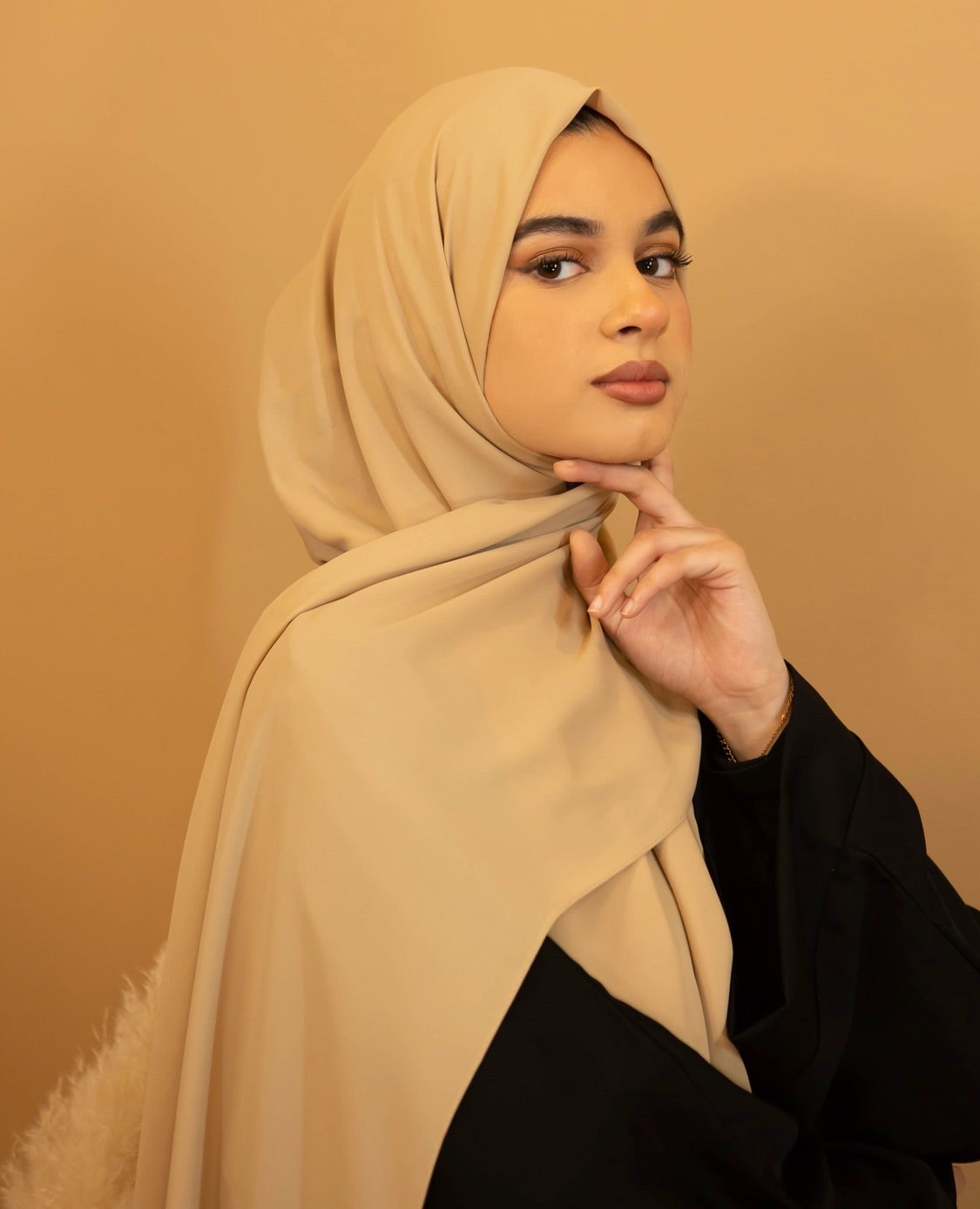 Aaliya Collections Premium Georgette Hijab - Beige