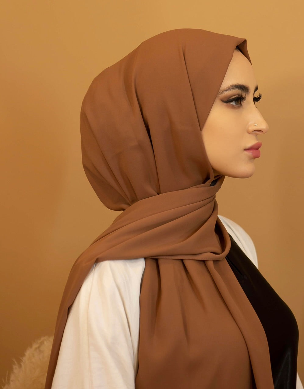 Aaliya Collections Premium Georgette Hijab - Tawny