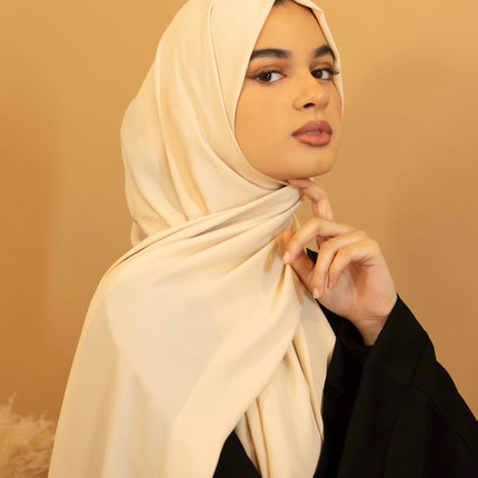 Aaliya Collections Premium Georgette Hijab - Oatmeal