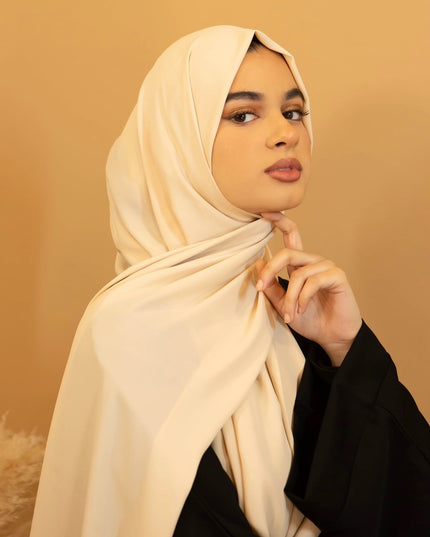 Aaliya Collections Premium Georgette Hijab - Oatmeal