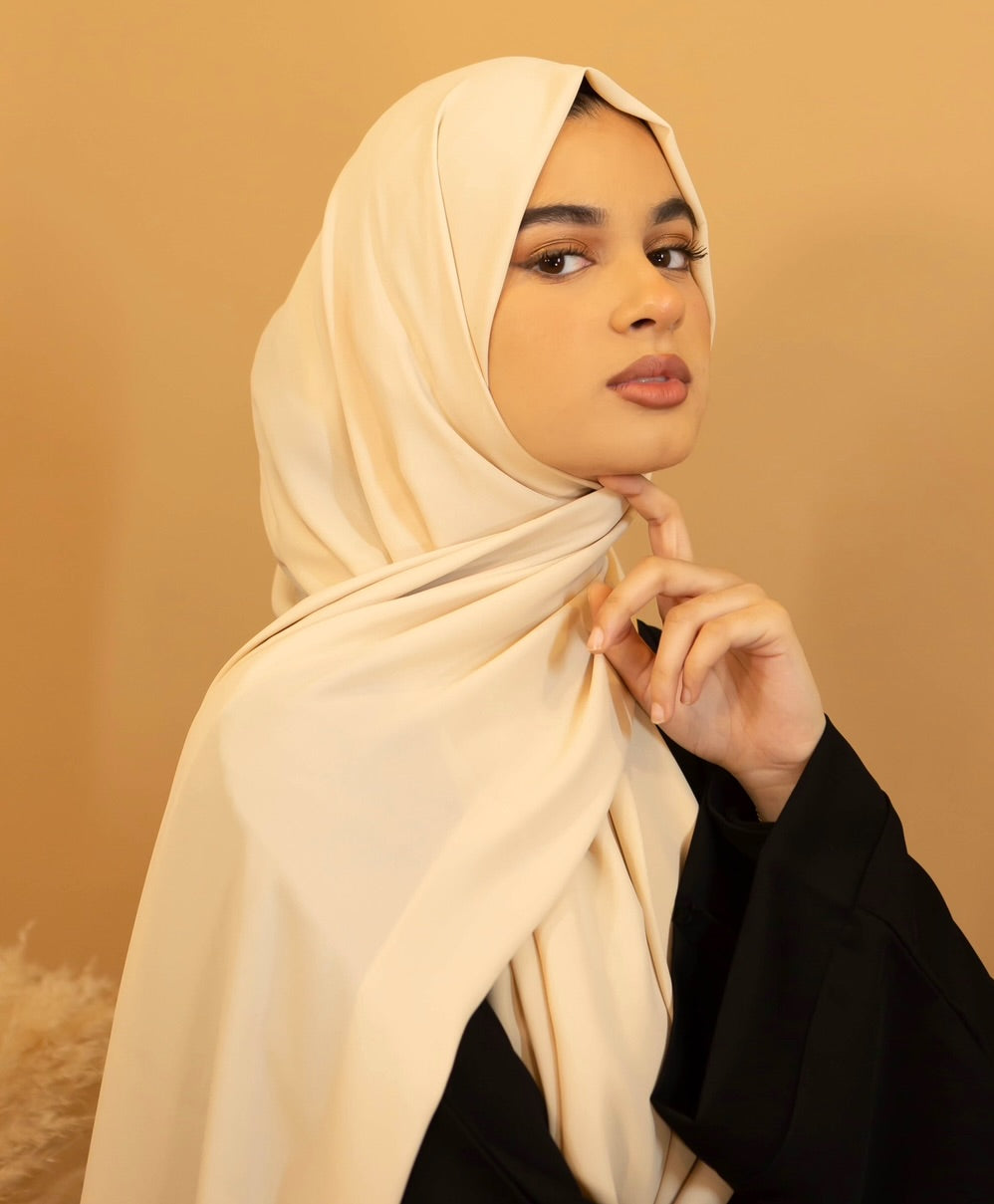 Aaliya Collections Premium Georgette Hijab - Oatmeal