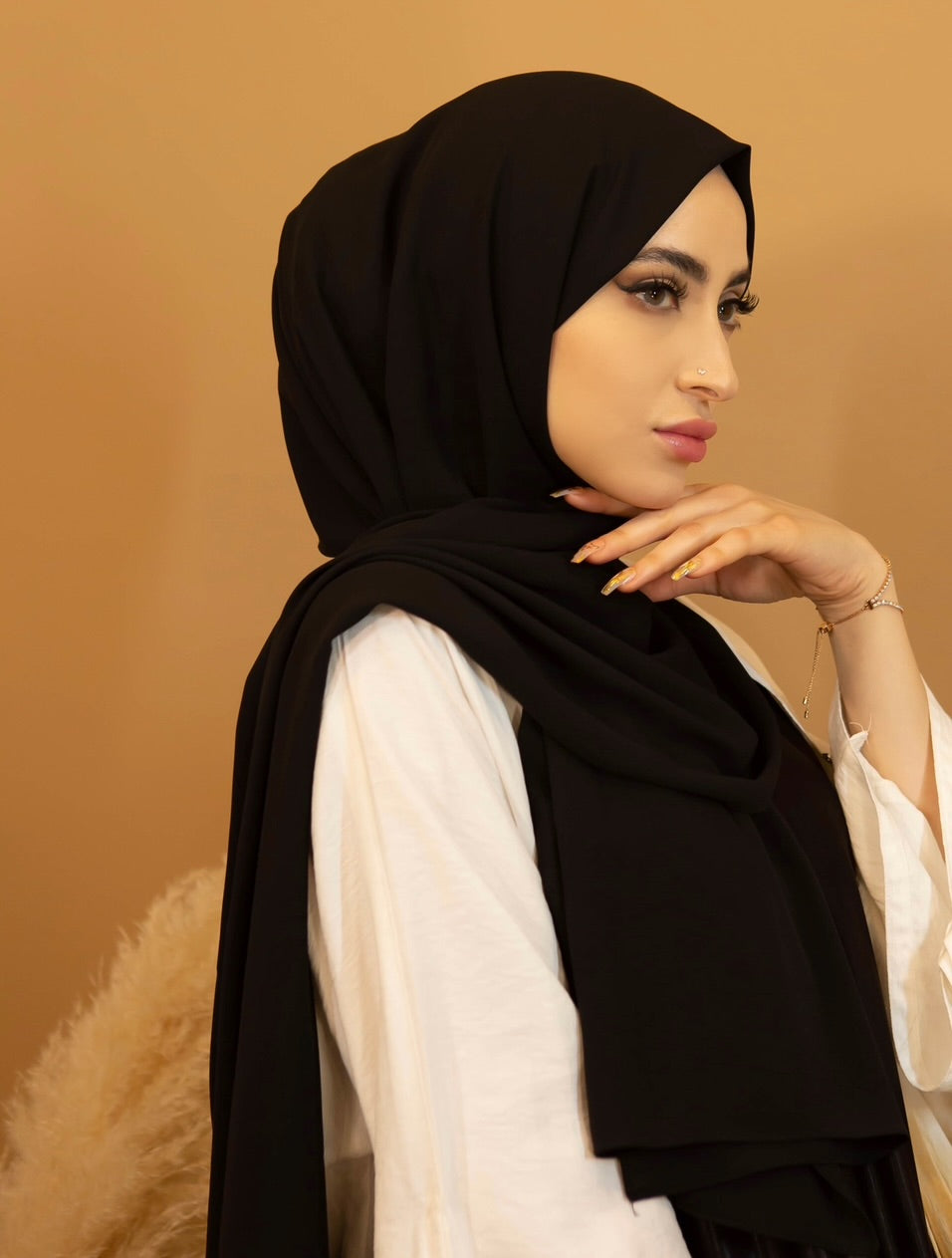 Aaliya Collections Premium Georgette Hijab - Black